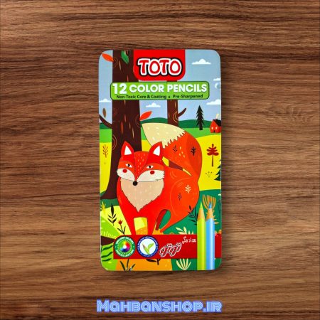 مداد رنگی 12 رنگ جعبه فلزی توتو
